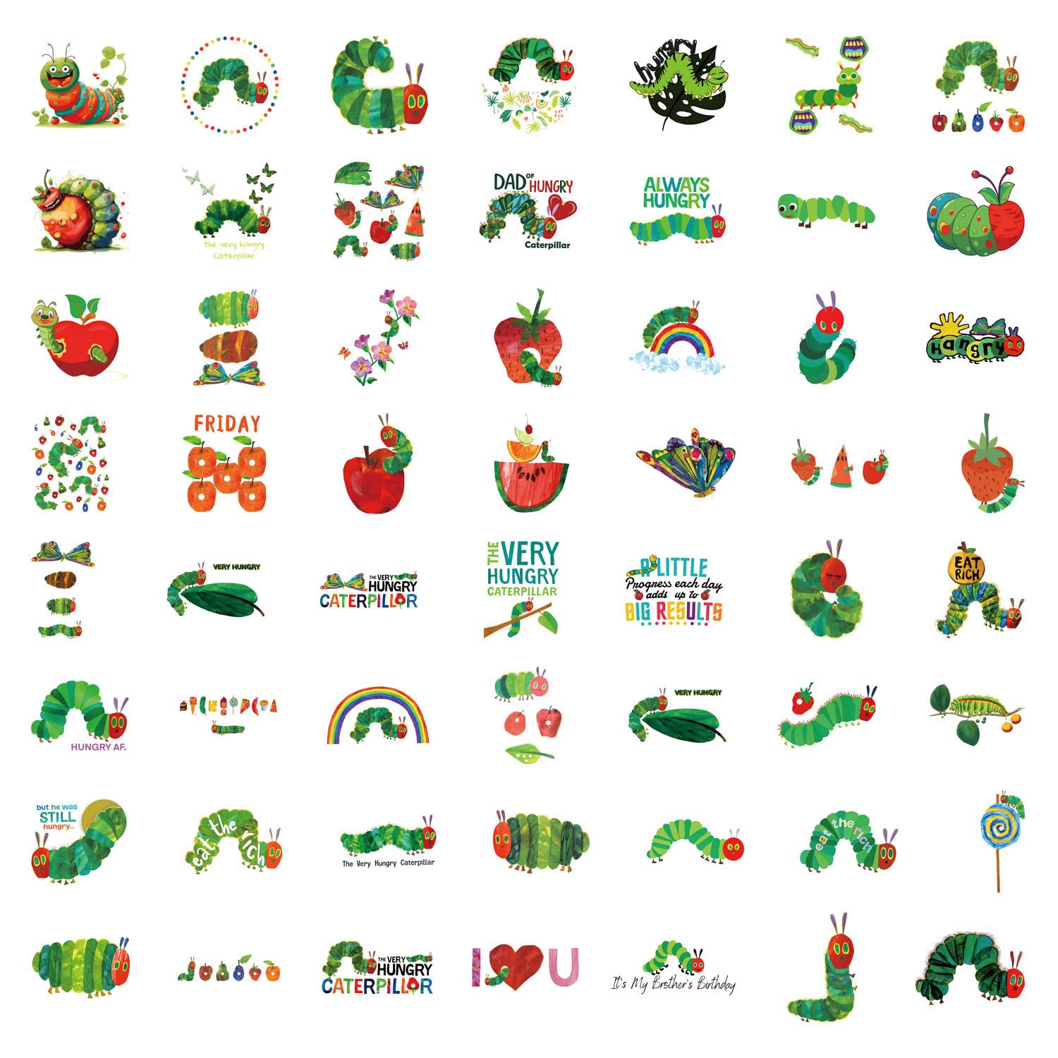 55 Pcs Caterpillar Stickers for Kids Teens Adults Boys Girls Gift,Stickers Pack for Laptop,Skateboard,Luggage,Car,Bike - Image 4