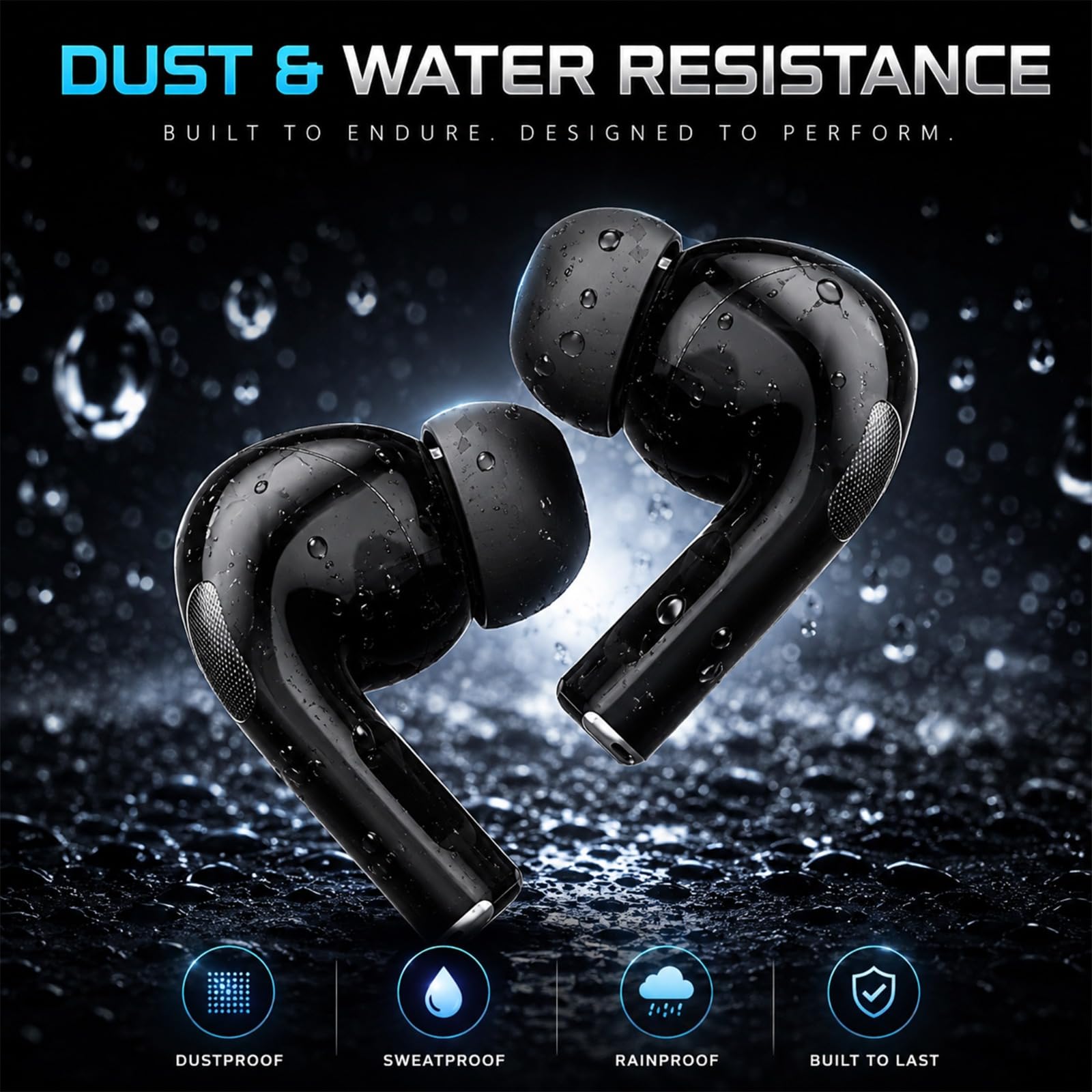 Kratos TW02 Ear Buds Wireless with 60H Playtime, Noise Isolation & Clear Calls, Bluetooth Earbuds with Voice Assistant, Ear Buds with Bluetooth V 5.3 & with Type C Fast Charging, IPX5 TWS Earphones — Amazon image 5
