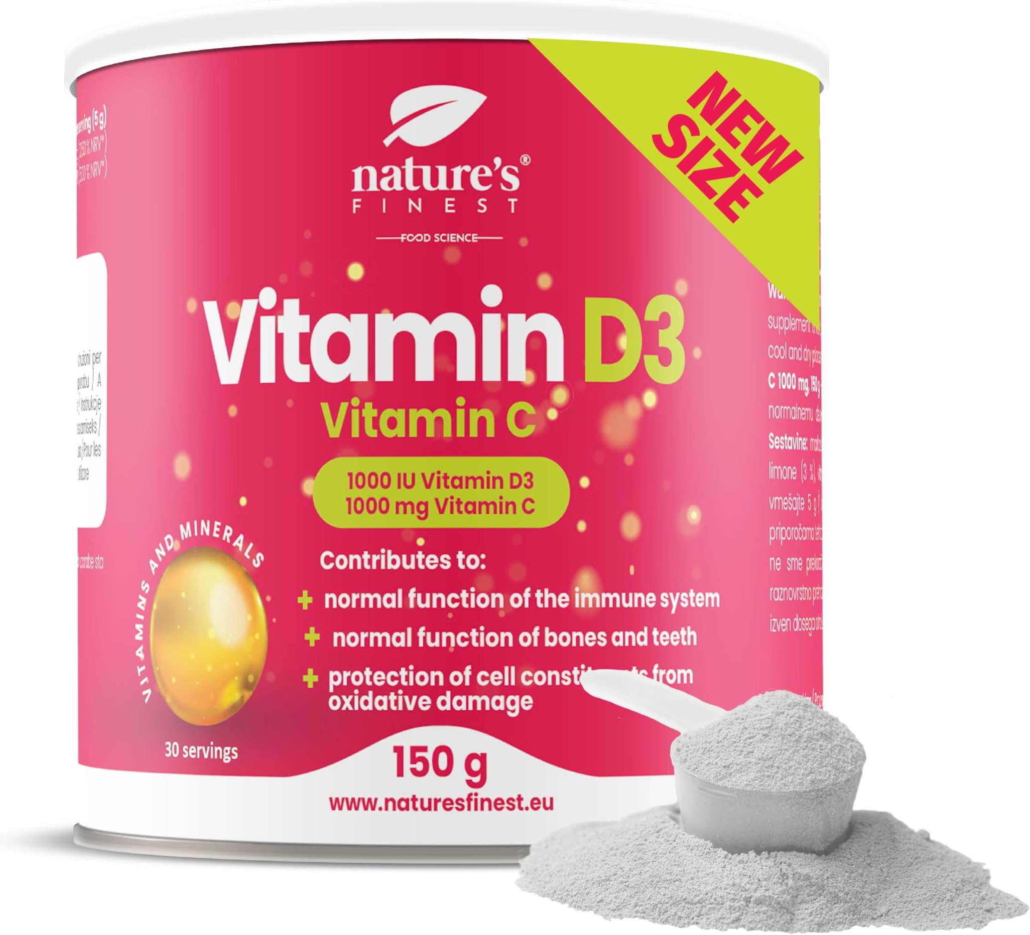 Nature’s Finest by Nutrisslim Vitamin D and C Immune System Booster - Strength Higher Concentration, Against Oxidative Stress