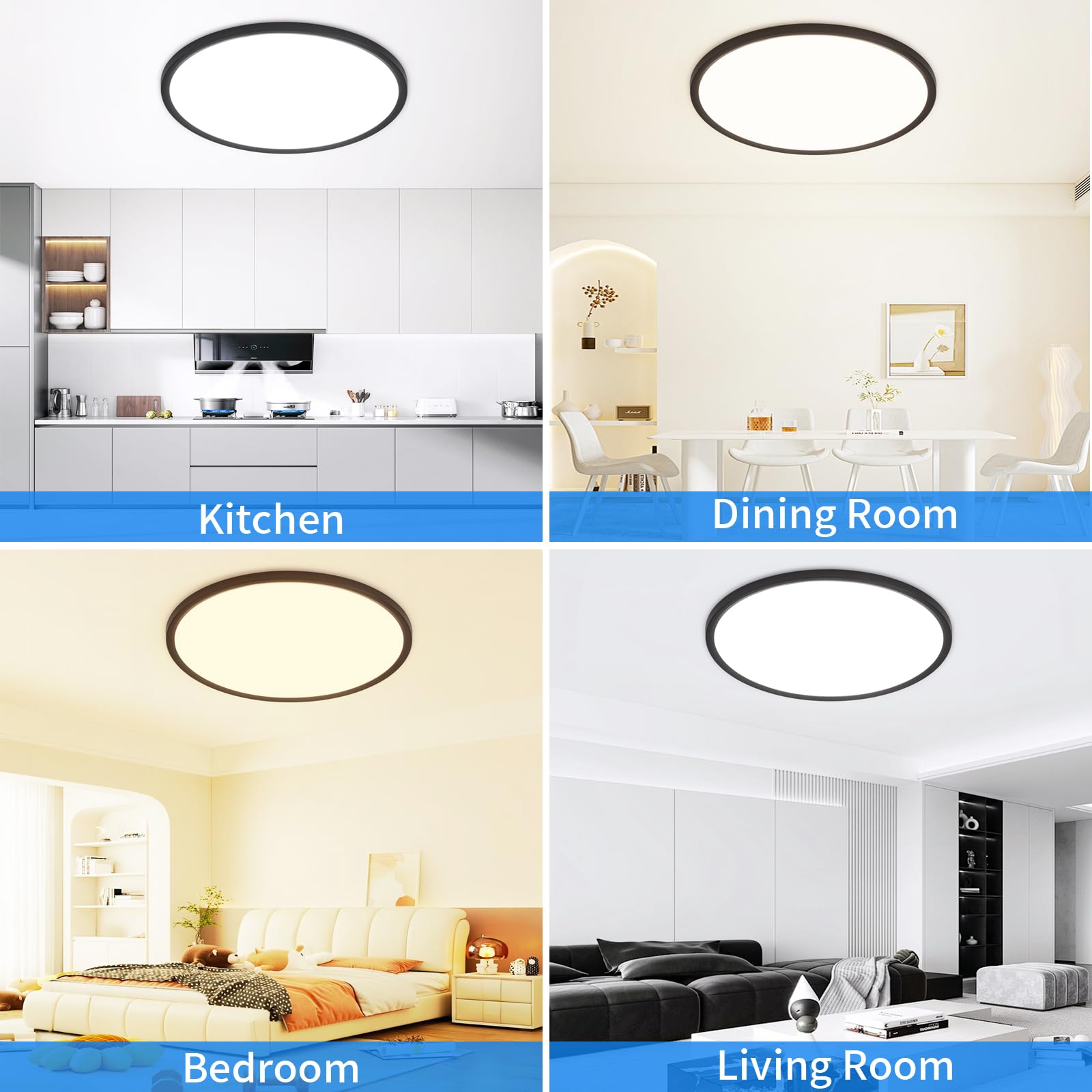 Plafoniera Moderna LED 46W Resa 360W Lampada Soffitto Tonda Ellisse Cornice Dorata Luce Camera Letto Hotel Cucina Ufficio Salotto 230v 3000k 87285408