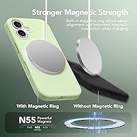 Vista 1094 de GONEZ Funda de silicona para iPhone 15 Pro Max, compatible con Magsafe, protector de cámara + protector de pantalla, forro de microfibra suave Negro