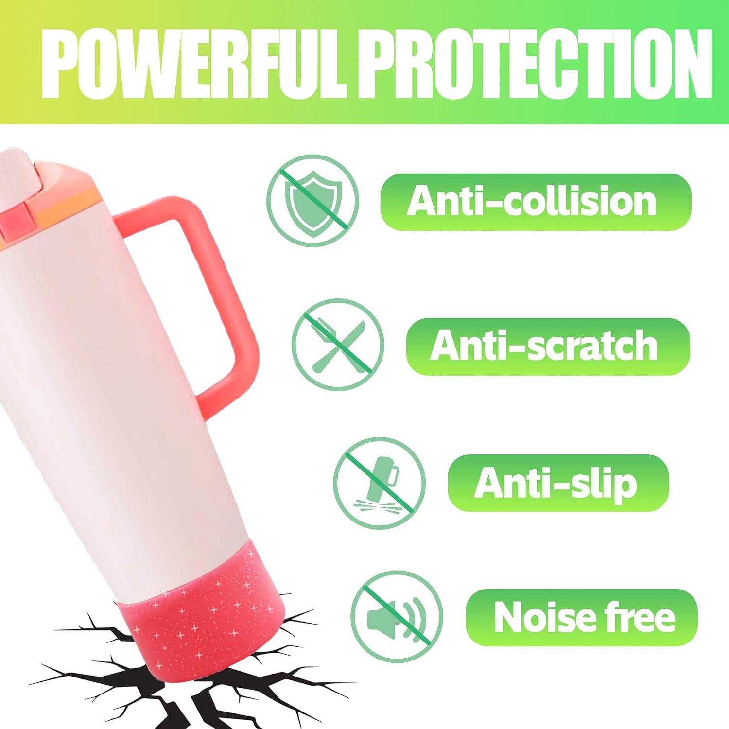 Silicone Boot Compatible with Owala 30oz & 40oz FreeSip Sway Bottles & Tumblers, Protective Anti-Slip Bottom Cover Sleeve for Freesip Sway Tumbler (Glitter Rose, Short-2PCS) - Image 6