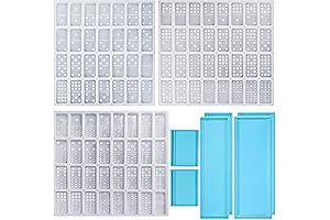 4 Packs Domino Epoxy Resin Molds, 92 Cavities Double 12 Silicone Casting...