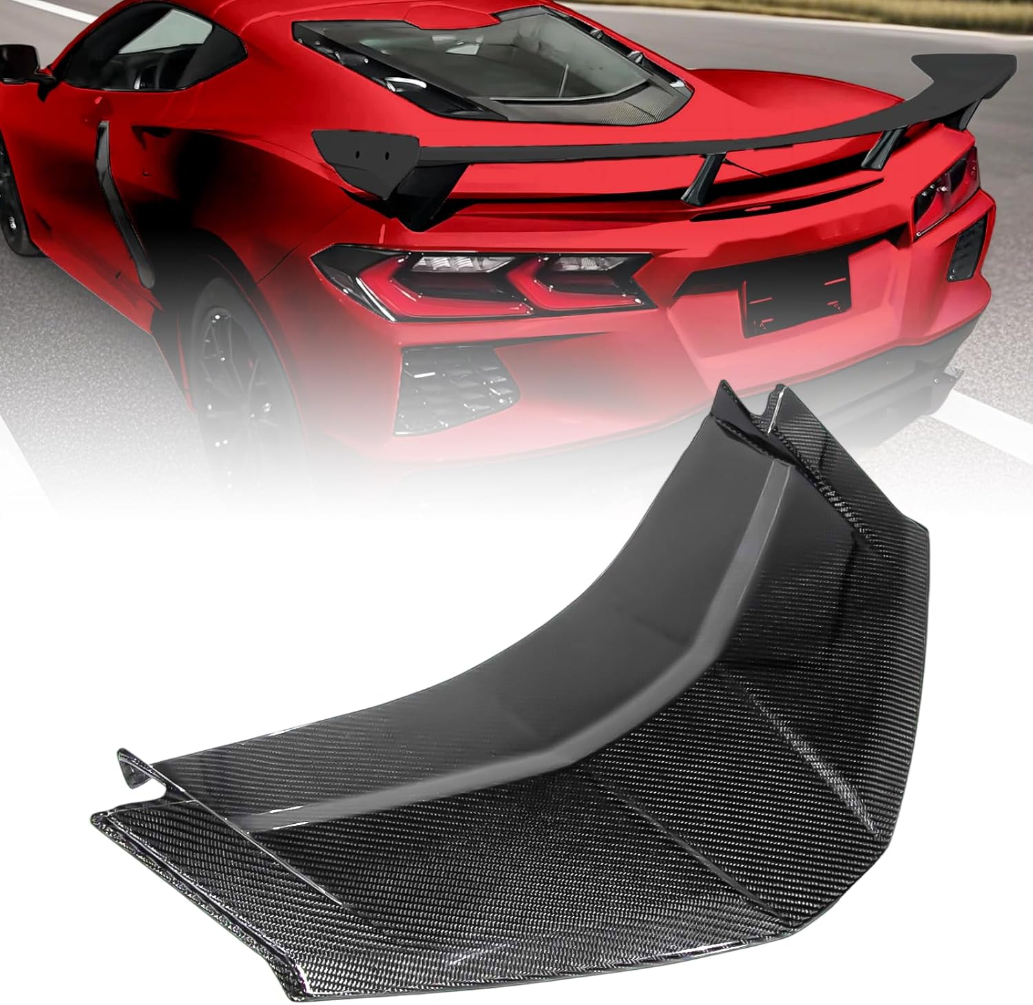 Carbon Fiber Rear Lower Window Trim Hatch Vent Cover Fit for Corvette C8 Coupe 2020-2025 Rear Vented Glass Cover Carbon Fiber Center Hatch Trim Accessories