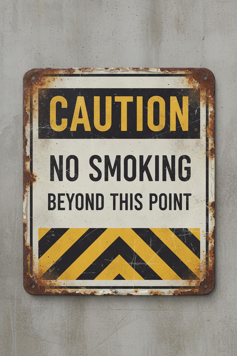 Caution No Smoking Beyond This Point Metal Sign 12"x8" Vintage Signs Aluminum Plates Printed