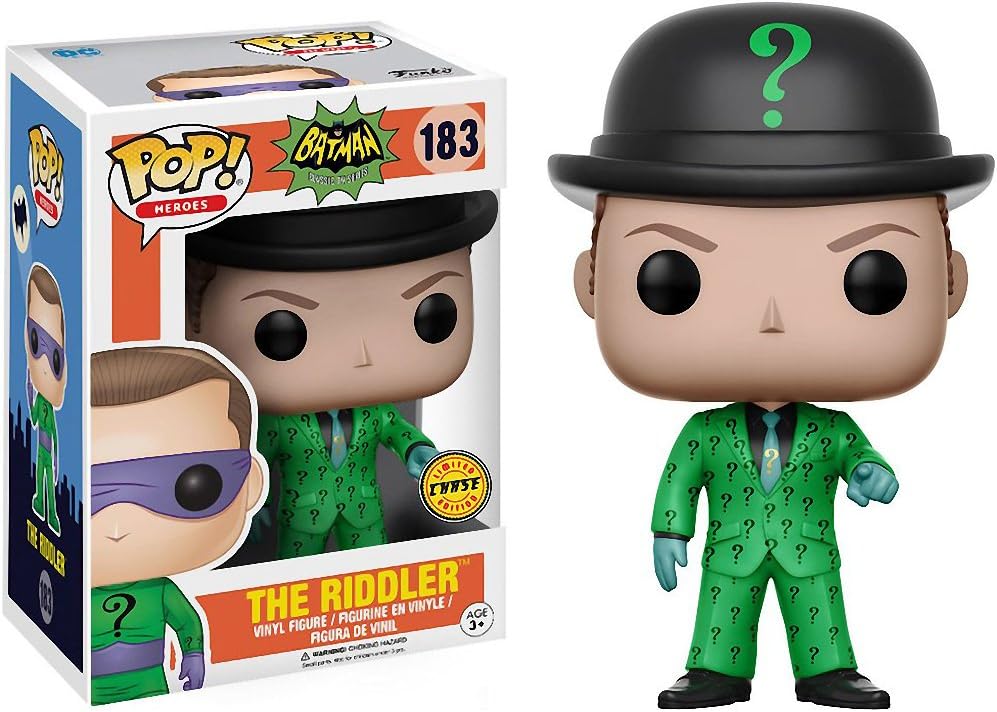 Funko Riddler (Chase Edition): Batman x POP! Heroes Vinyl Figure & 1 PET Plastic Graphical Protector Bundle [#183 / 13628 - B]