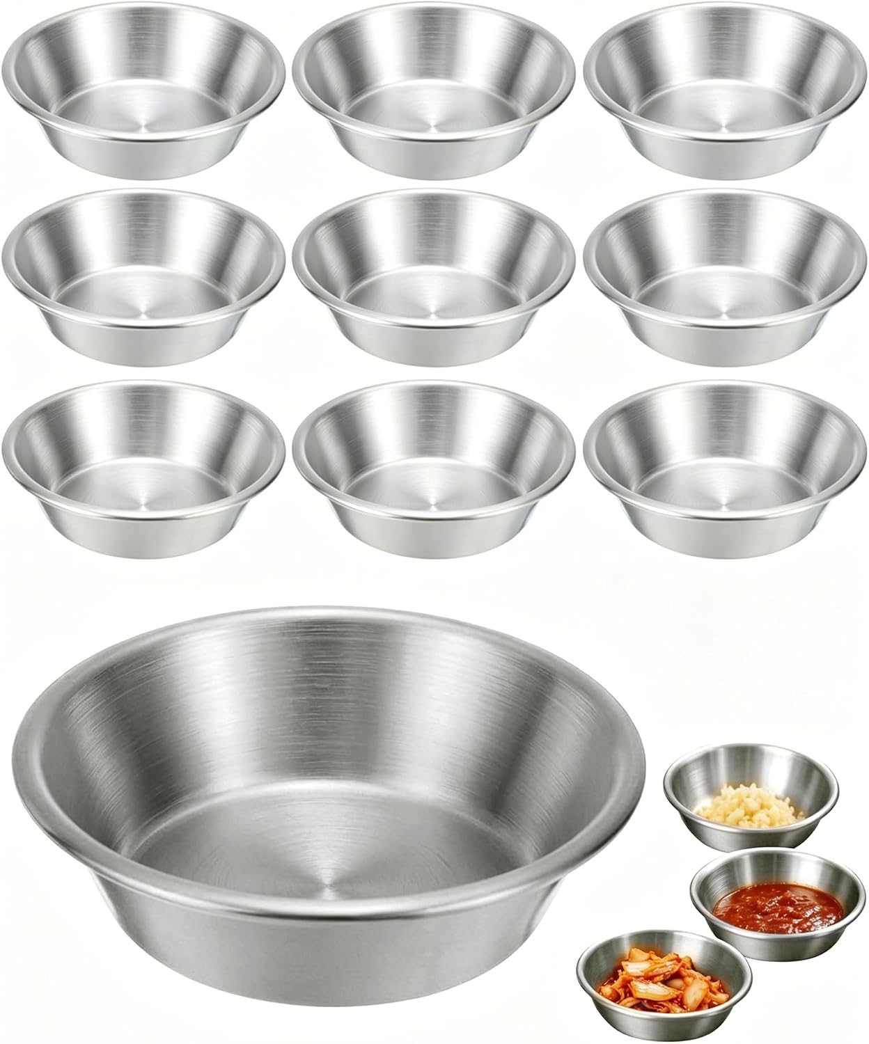 Gold Stainless Steel Dipping Bowls 10 Pack, 3.15 Inch