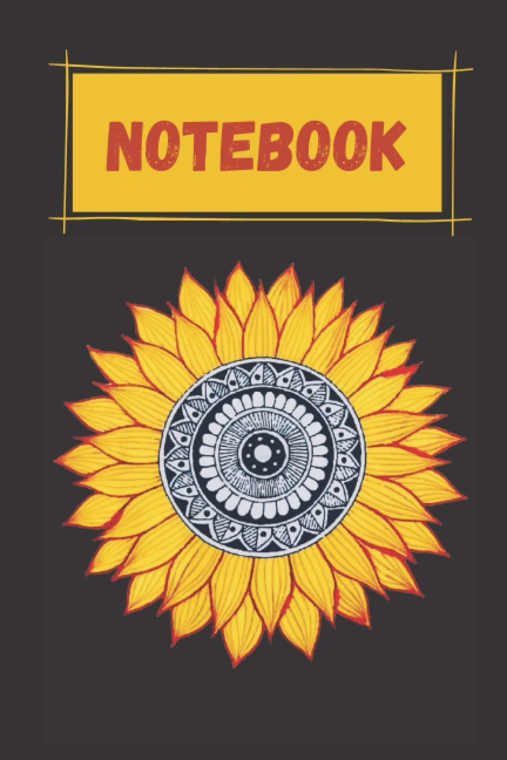 Sunflower Mandala Art Bright Graphic Design Notebook With Appealing Lined Pages