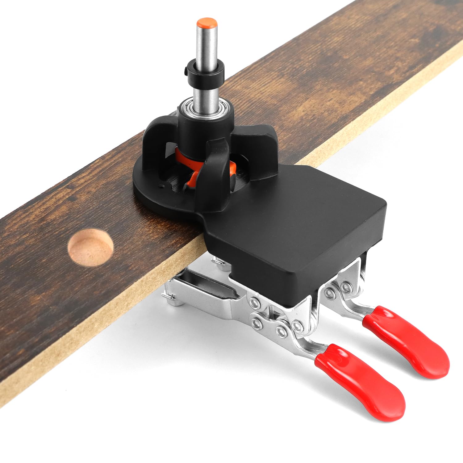 Qwork Qwork® 35Mm Hinge Jig, Aluminum Alloy, Woodworking Dowel Jig, Cabinet Door Hinge Drill Guide Locator