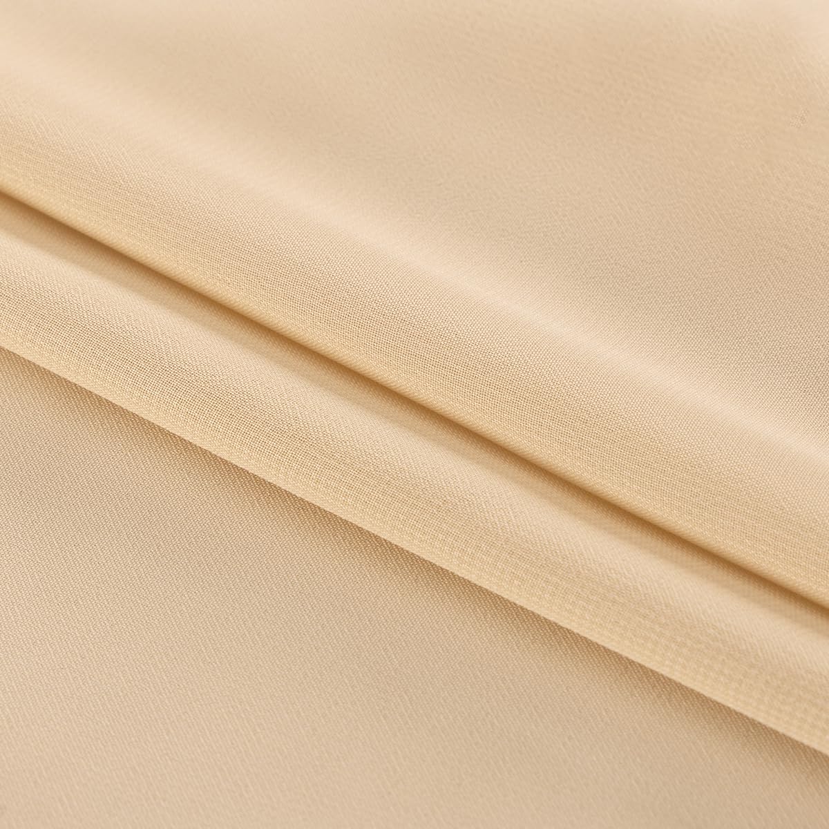 MLMC Champagne Chiffon Fabric by The Yard Pre-Cut Sheer Chiffon Arch Fabric 3 Yards Airy Continuous Draping Panels 60 inch Wide for Wedding Backdrop Craft Ceiling Decor - 5