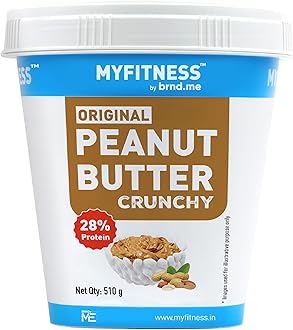 MYFITNESS Original Classic Peanut Butter Crunchy 510g | 25g Protein to Boost Energy | Tasty & Healthy Nut Butter Spread | Vegan | Cholesterol Free, Gluten Free | Zero Trans Fat | Peanut Butter Crunchy