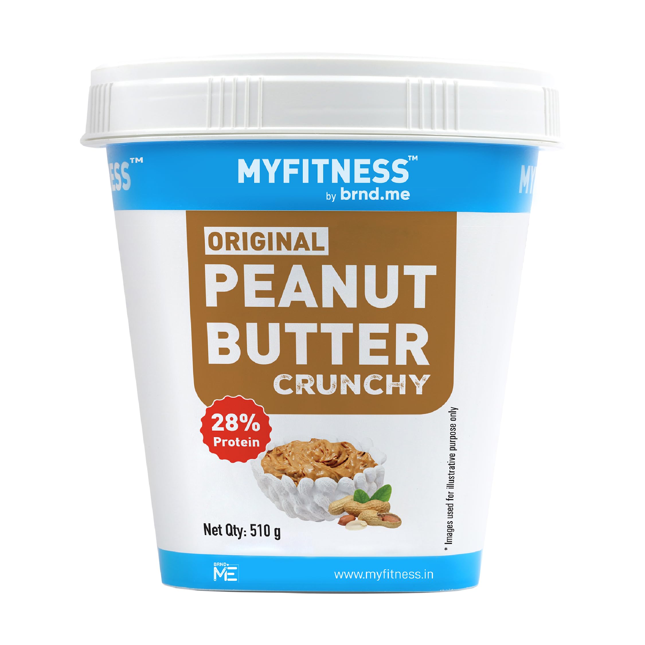 MYFITNESS Original Classic Peanut Butter Crunchy 510g | 25g Protein to Boost Energy | Tasty & Healthy Nut Butter Spread | Vegan | Cholesterol Free, Gluten Free | Zero Trans Fat | Peanut Butter Crunchy