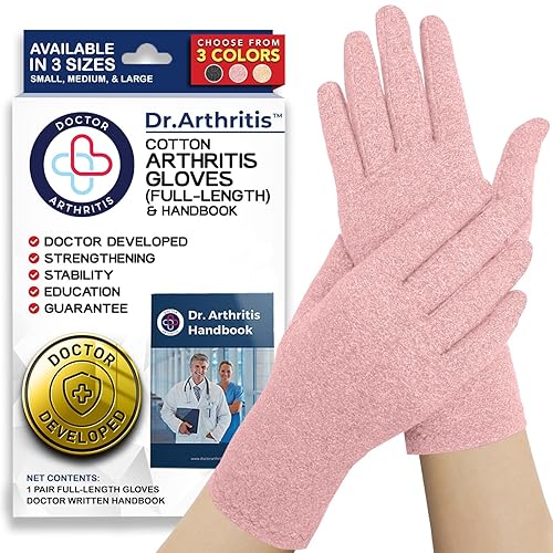 Miniatura 9 de Guantes para artritis desarrollados por doctoresguantes de compresión para mujeres y hombres y manual escrito por médicos, útiles para artritis,