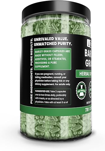 Miniatura 3 de Pure Original Ingredients Hierba de cebada (730 cápsulas) sin magnesio o rellenos de arroz, siempre puro