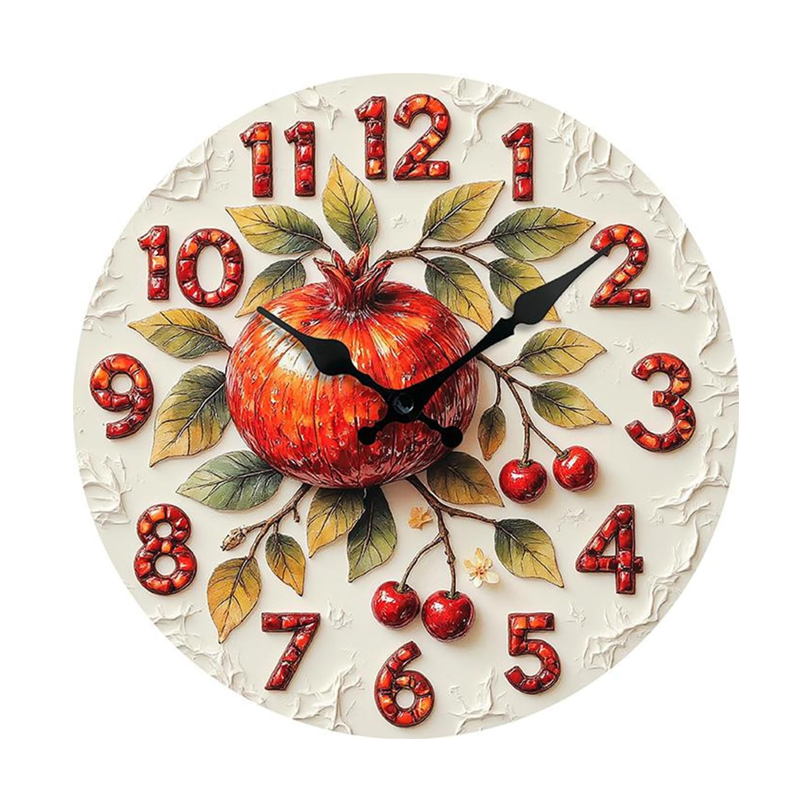 NMFLAB Quiet Operations Fruit Wall Clock Perfect for Easy Reading in Any Environment with Large Number Simple Installation Simple Wall Art Clock