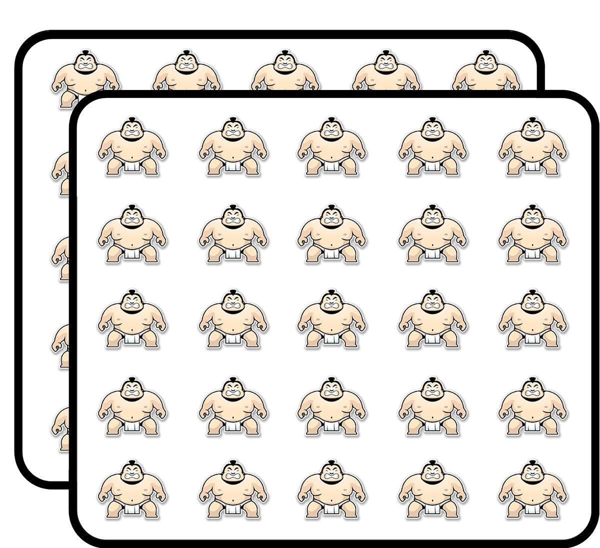 Sumo Wrestler Sticker for Scrapbooking Waterproof Vinyl Stickers for Water Bottle, Laptop & Phone Case 50 Pack