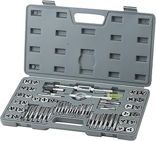 VEVOR Tap and Die Set, 60-Piece Metric and SAE Standard, Bearing Steel Taps and Dies, Essential Threading Tool for Cutting External Internal Threads, with Complete Accessories and Storage Case