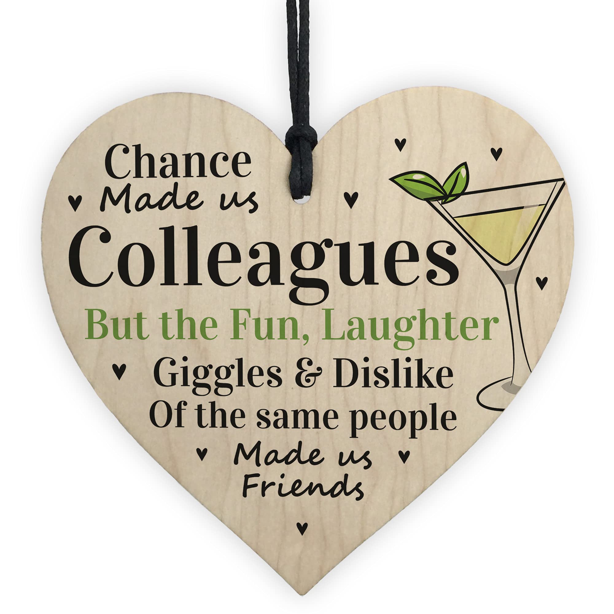 Red Ocean Funny Chance Made Us Colleagues Wood Heart Thank You Gift For Colleague Friend