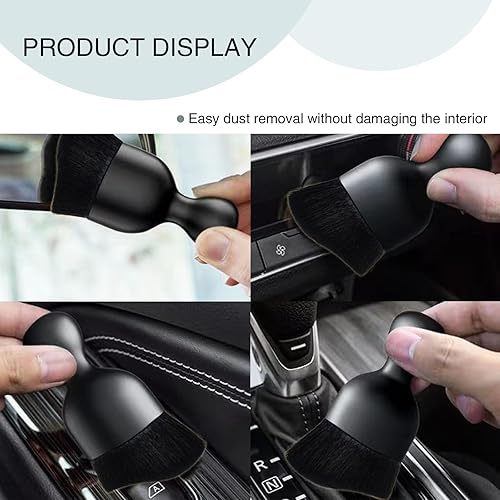 Miniatura 4 de Crynod 1 cepillo de limpieza de automóvil, 1.7 pulgadas x 3.8 pulgadas, herramienta de limpieza universal de fibra suave para detalles, cepillo de