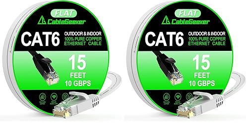 Miniatura 10 de Cable Ethernet Cat 6 de 100 pies a un precio Cat5e pero mayor ancho de banda Cables de red de Internet planos - Cable de conexión Ethernet Cat6