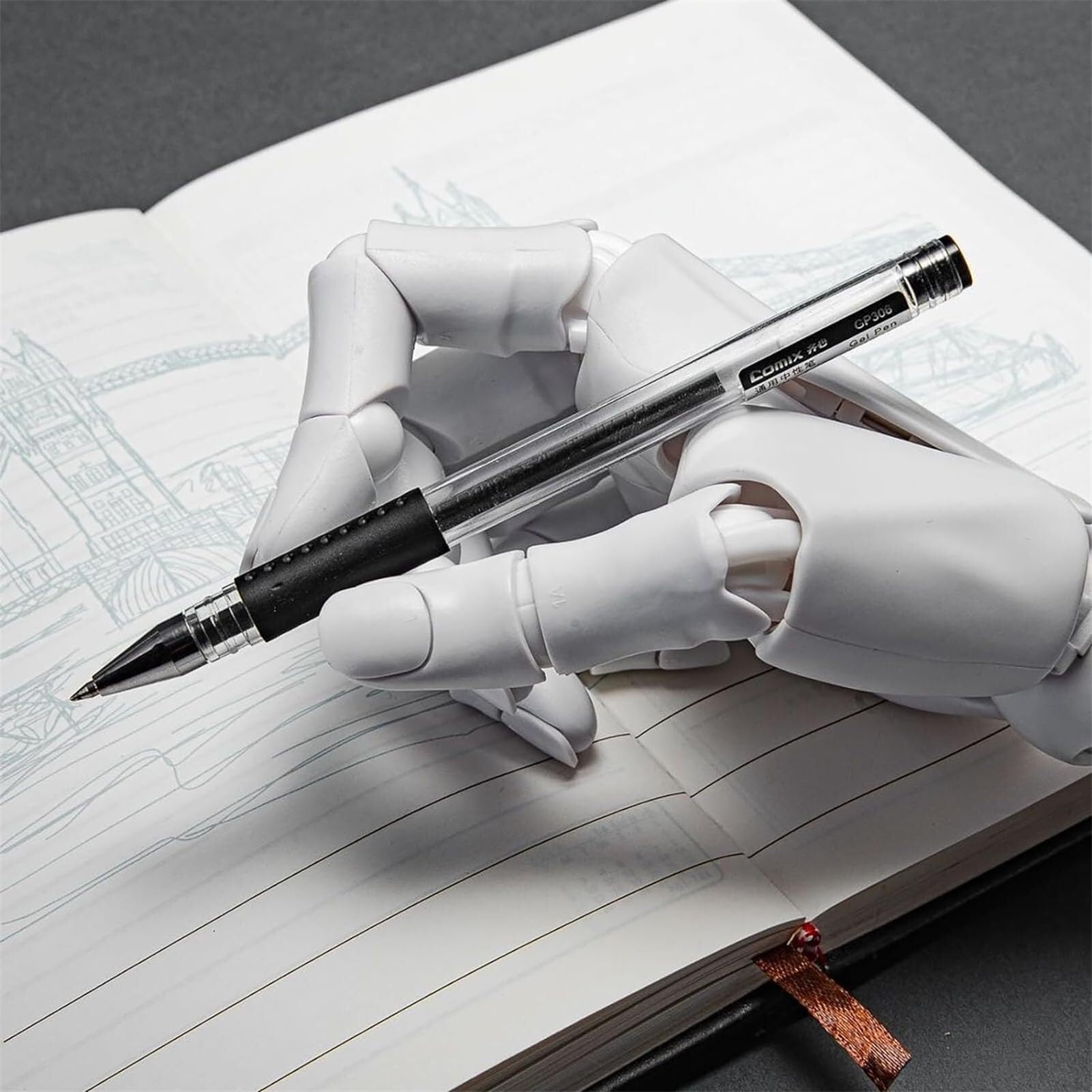 Mano de maniquí de artistas, modelo de mano derecha ajustable flexible con articulaciones móviles para mostrar, dibujar y pintar