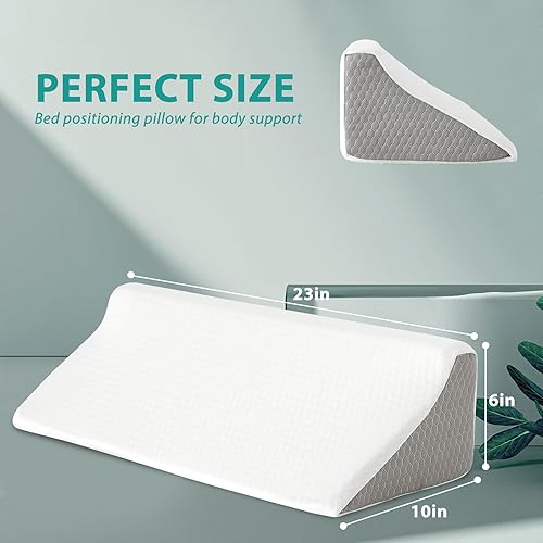 Miniatura 2 de Bedluxe Almohada de cuña para dormir de lado, almohada de espalda de espuma cómoda para dormir de lado, cuñas de cama y posicionadores corporales