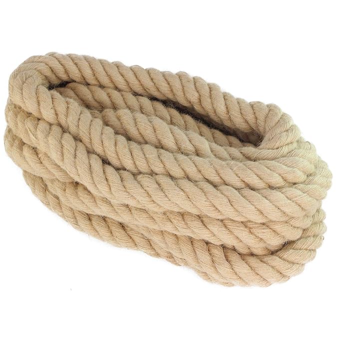 Twisted Manila Rope Jute Rope 25 Feet Natural Jute Twine Hemp Rope 11/2Inch Diameter Twine