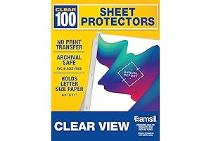 Samsill Clear Notebook Sleeves - 100 Pack of Letter-Sized, Top-Loading Page Protectors