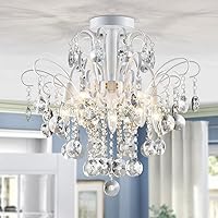 Vista 20 de WUZUPS Candelabro de cristal colgante de 5 luces, lámpara de techo moderna para dormitorio, pasillo, bar, cocina, baño, 22.6 pulgadas de alto x 19.2