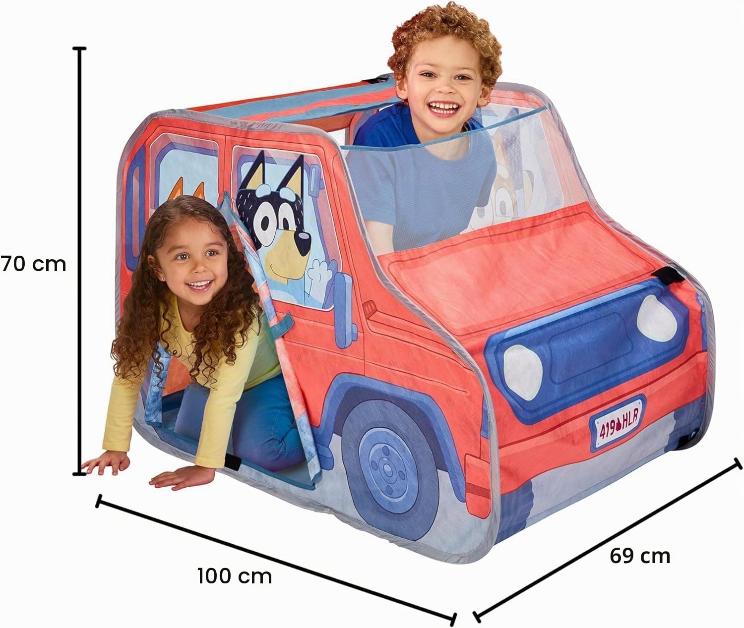 Tente de Jeu Pop-up Bluey - Le 4x4 de la Famille Heeler - Tente de Jeu Pop-up pour Enfants