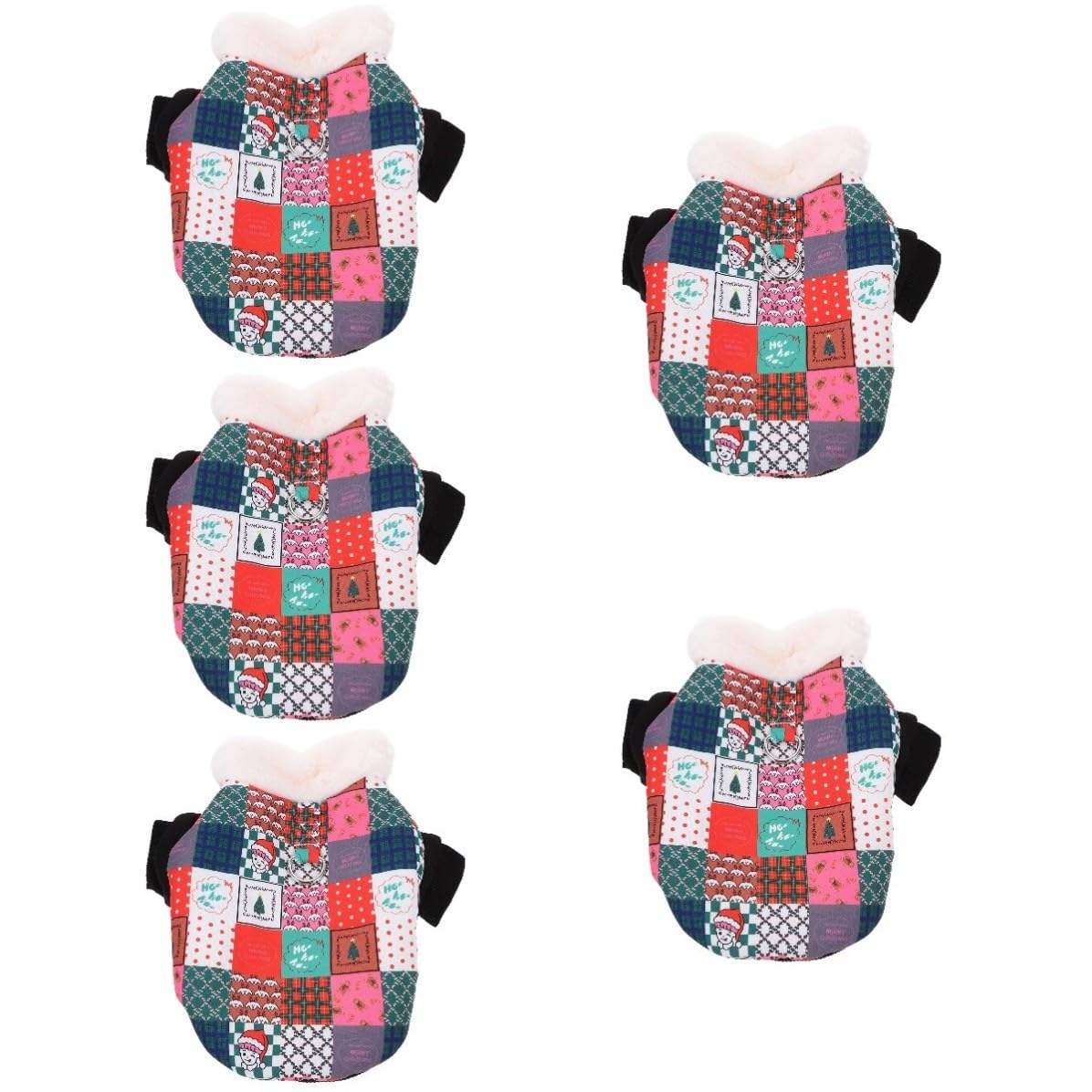 Beaupretty 5 Pezzi Cappotto Natalizio per Cani, Caldo in Poliestere, Taglia
