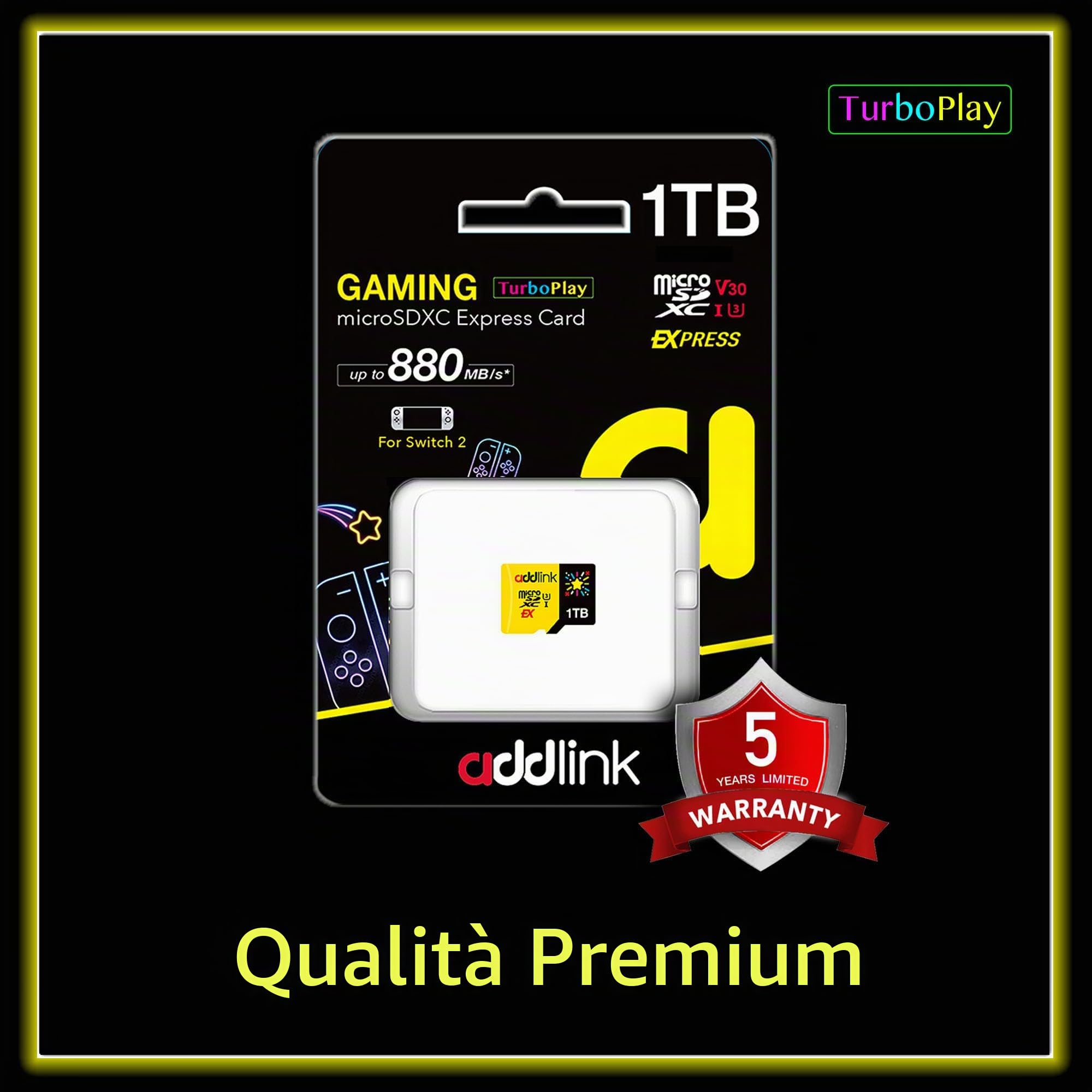 addlink Scheda microSD Express da 1 TB per Nintendo Switch 2, velocità fino a R/W 880/750 MB/s memoria MicroSDXC Express, ROG Ally, Steam Deck, fotocamera UHS-I, C10, U3, V30, Full HD 4K