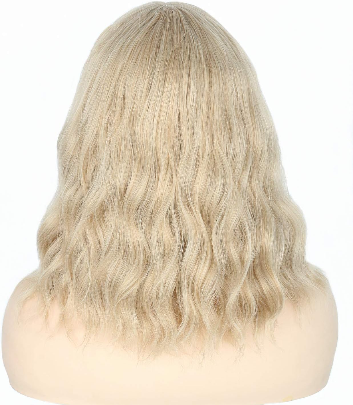 Topcosplay Short Blonde Wig for Women Ombre Bob Wig With Fringe Fashion Daily Wear Synthetic Wig(Blonde) - Image 5