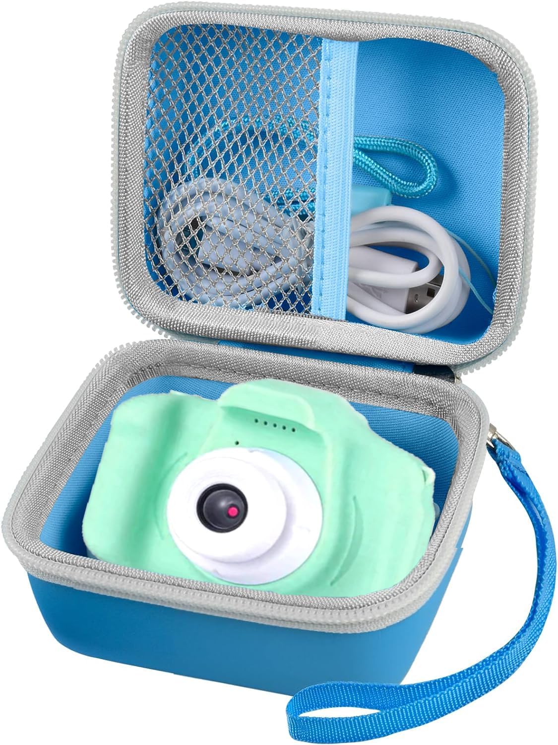 caddle & toes kids digital camera for photos & videos | mini camera toy with 2-inch screen & usb rechargeable | fun & educational gift for boys & girls age 3-10 (green camera with thread)