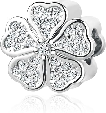 Lucky Clover Charm fits Pandora Charms Bracelets Christmas Birthday Jewellery Gift for Women Daughter Sister Granddaughter