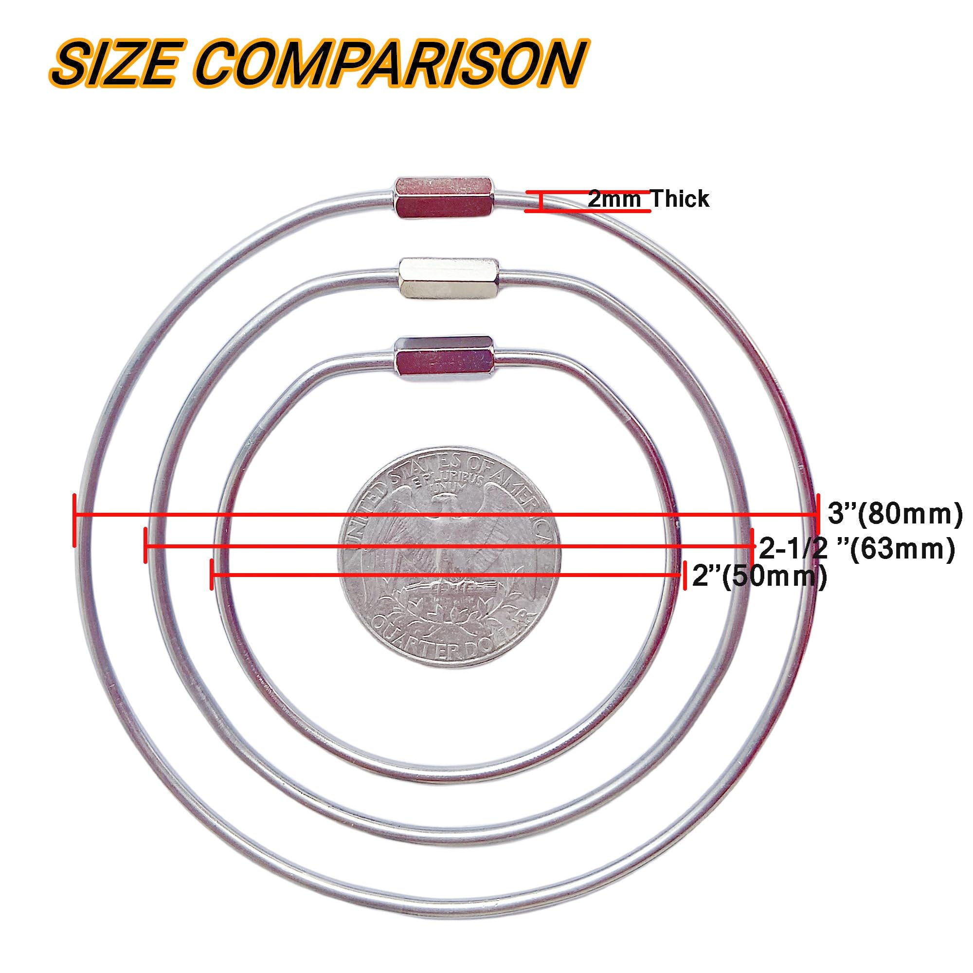 Snapklik.com : CrocSee 20 Pack Threaded Locking Key Rings