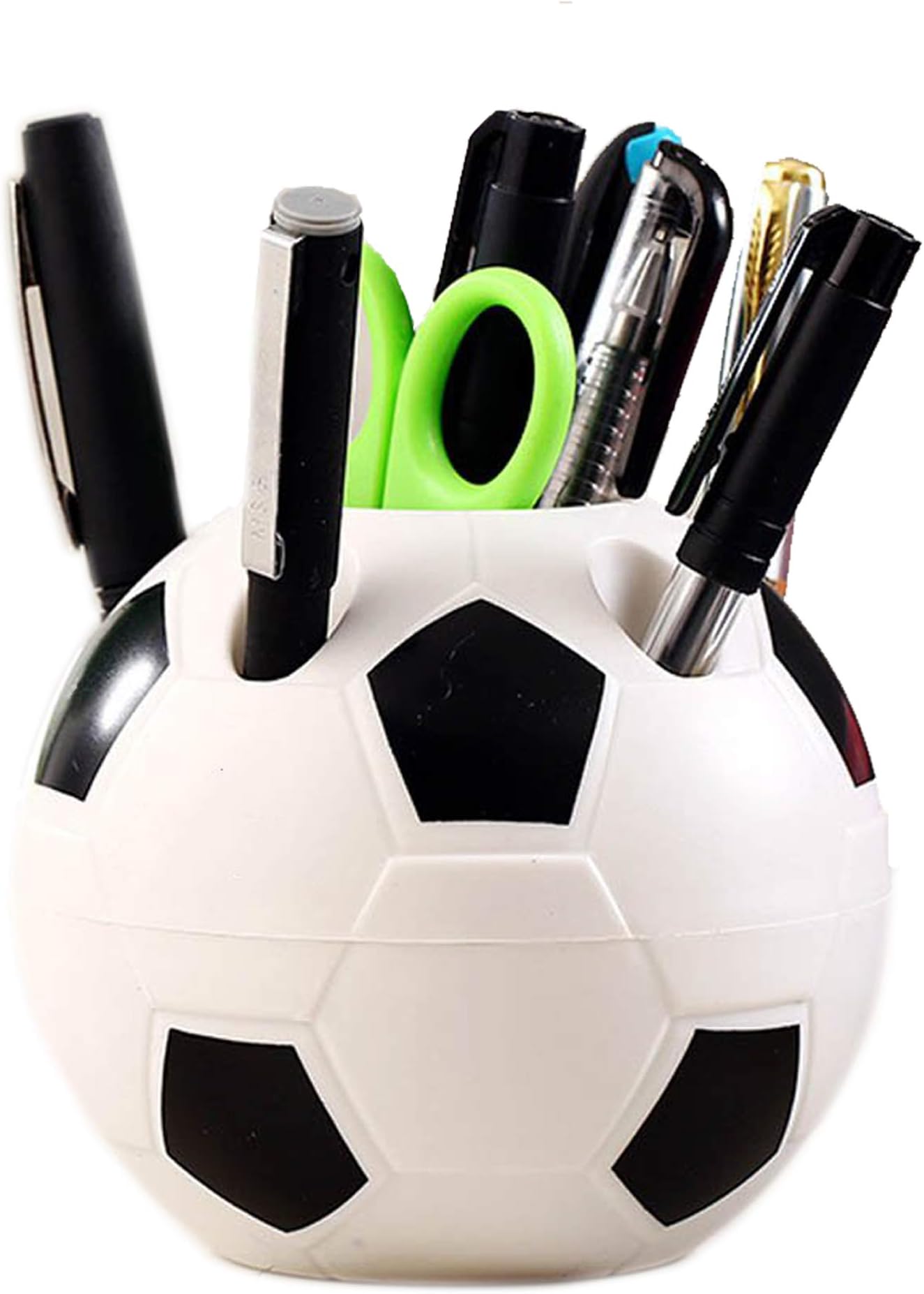 U/K Pen Holders Desk Tidy of Multifunctional Creative Soccer Style,Plastic Material of Durable and Useful for Decorationg Your Home,Office and Desk Storage(black),10.5*10.5*10.5