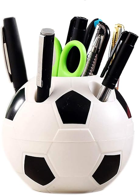 U/K Pen Holders Desk Tidy of Multifunctional Creative Soccer Style,Plastic Material of Durable and Useful for Decorationg Your Home,Office and Desk Storage(black),10.5*10.5*10.5
