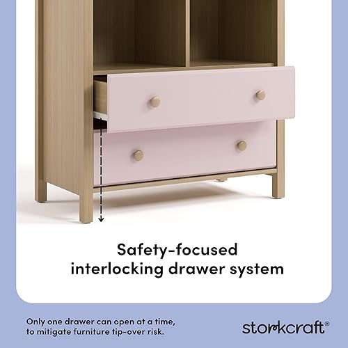 Vista 50 de Storkcraft Alpine - Cómoda doble de 6 cajones (blanco) - Certificado GREENGUARD Gold, cómoda para guardería, cómoda de 6 cajones, cómoda para niños