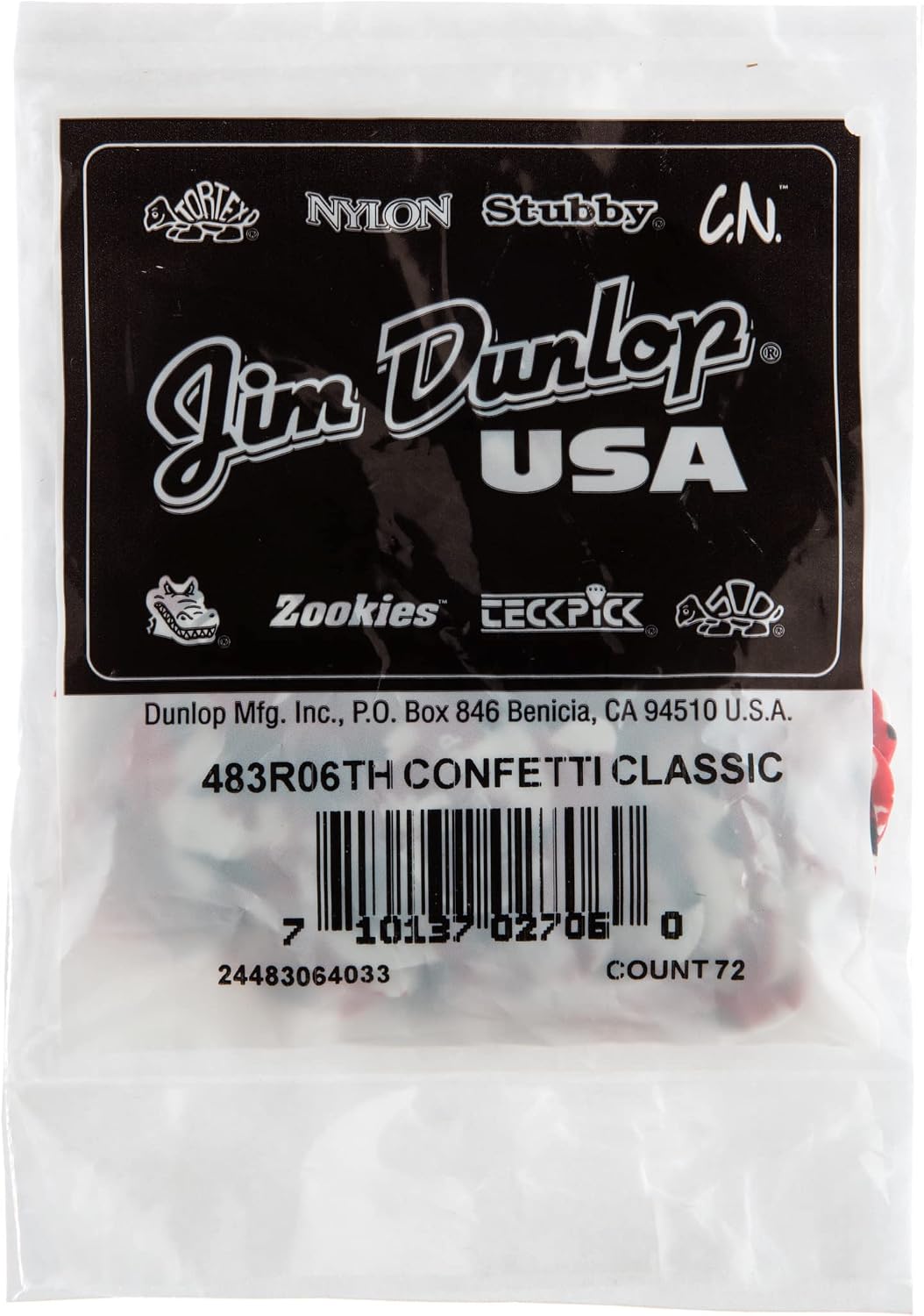 Jim Dunlop Celluloid Confetti Pick Thin - 72 Pack