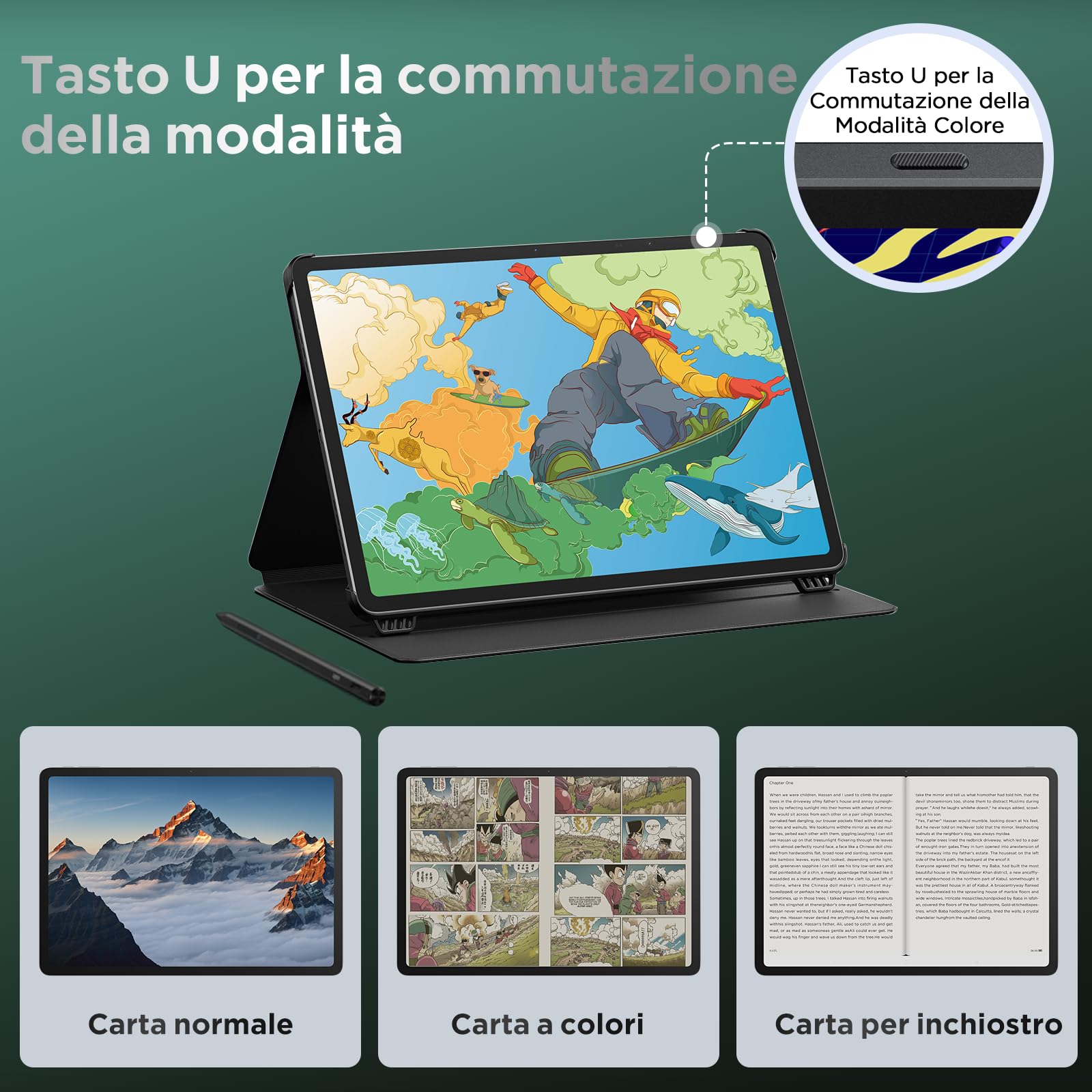 Ugee Android tablet UT3 14,25 pollici, Octa Core con Grafica Indipendente e Sensore U da 8 GB + 256 GB, Batteria 10000 mAh