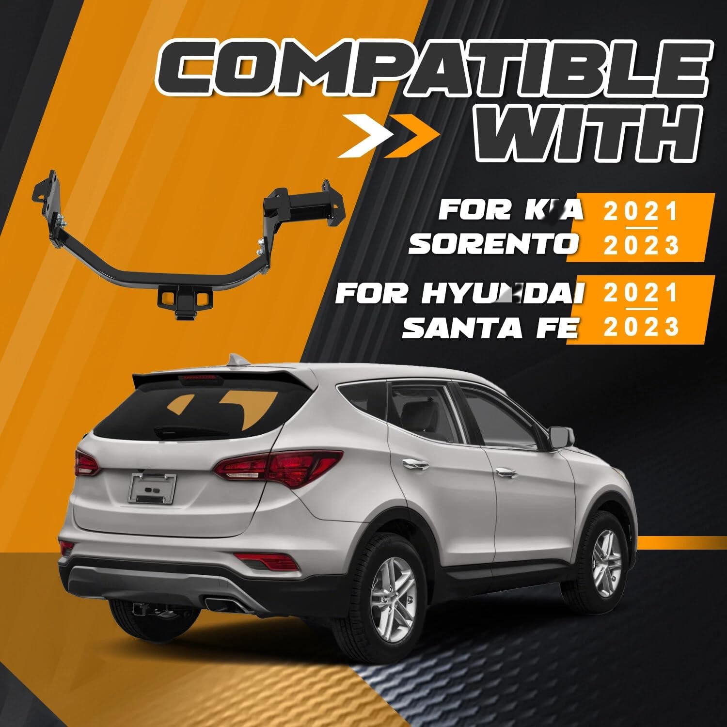 Class 3 Trailer Hitch 2-Inch Receiver for Santa Fe Sorento 2021-2025，Replacement for Hyundai Kia OEM