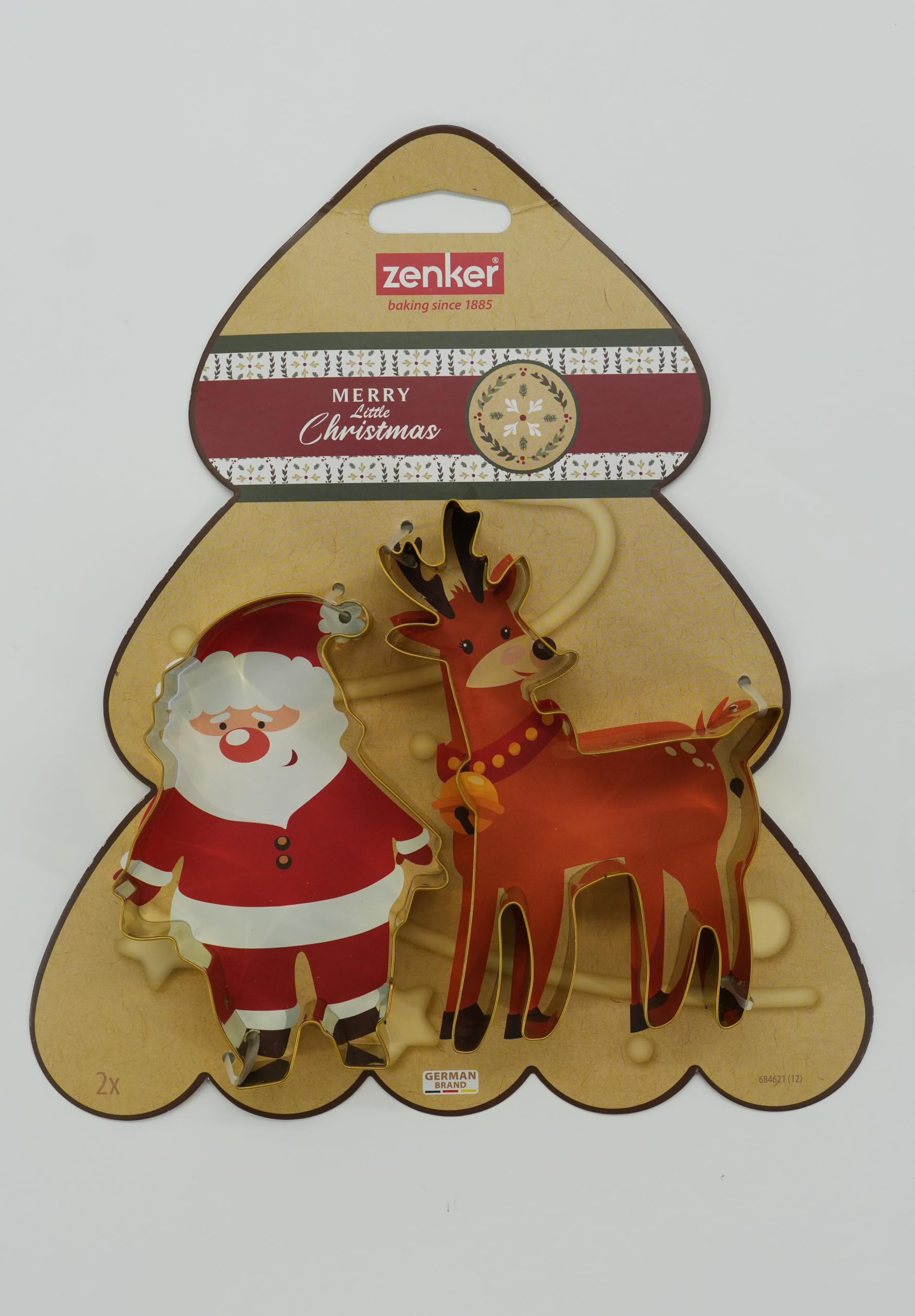 Zenker Christmas Cookie Cutters, 2 Piece Set, Large Santa and Reindeer - Image 3
