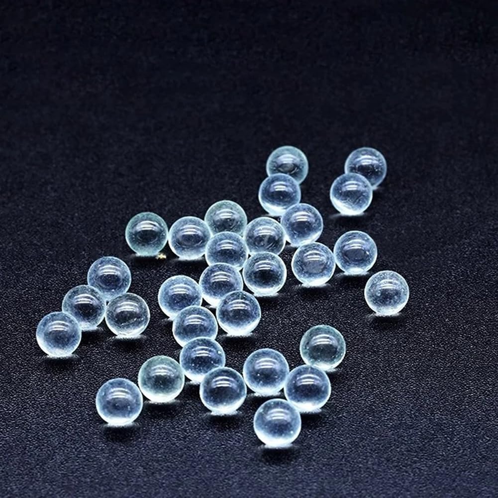 Lot de 1000 Pierres en Verre Transparent Anti-ébullition De 3 Mm, Perles en Verre Sodocalcique, Perles De Mélange De Peinture Transparentes, Pierres Bouillantes à Billes De Laboratoire