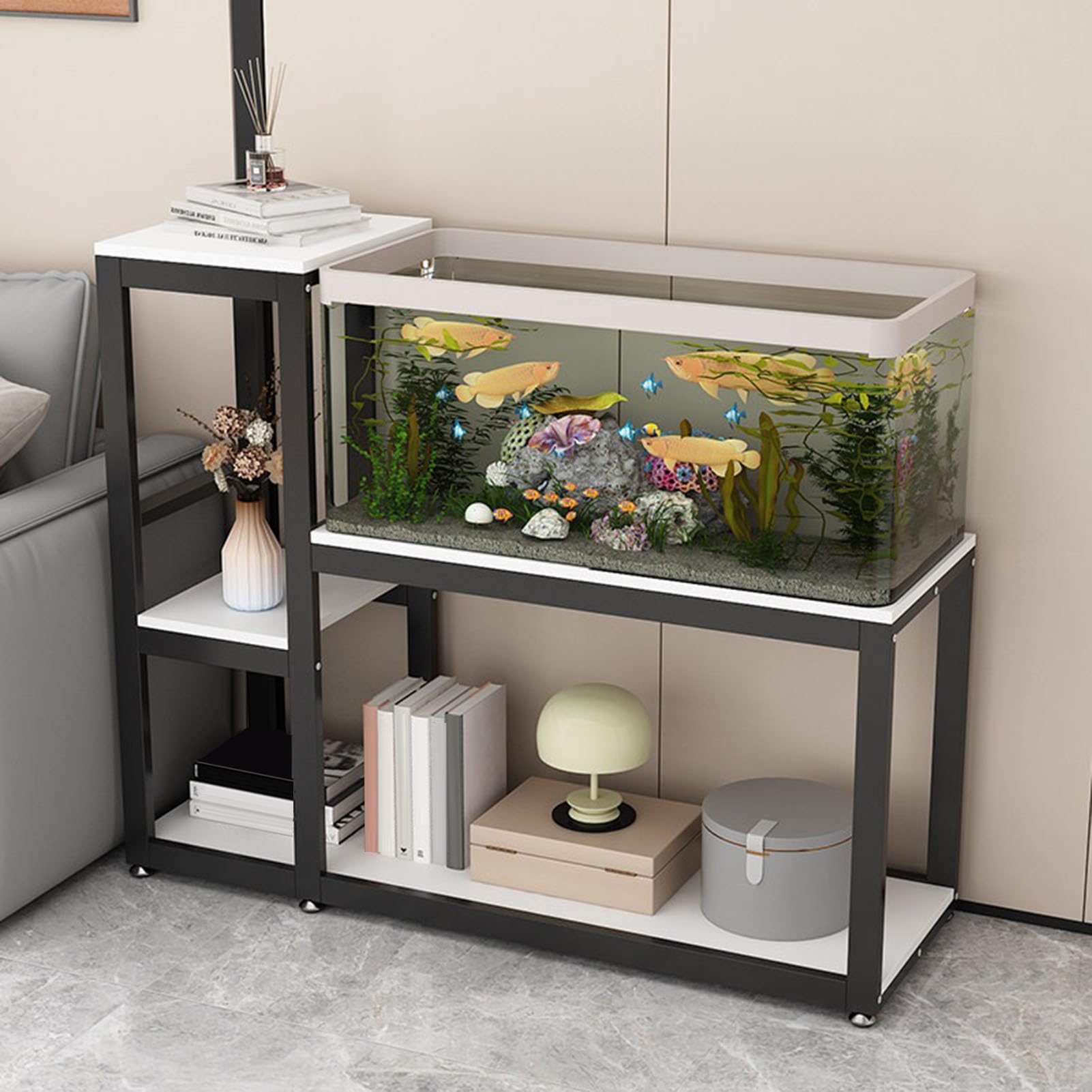 Étagère pour aquarium et terrarium dans votre salon moderne