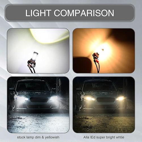 Miniatura 3 de yvshy Paquete de 2 luces antiniebla de repuesto para vehículos, lámpara antiniebla LED súper brillante para automóvil, 80 W de alta potencia,