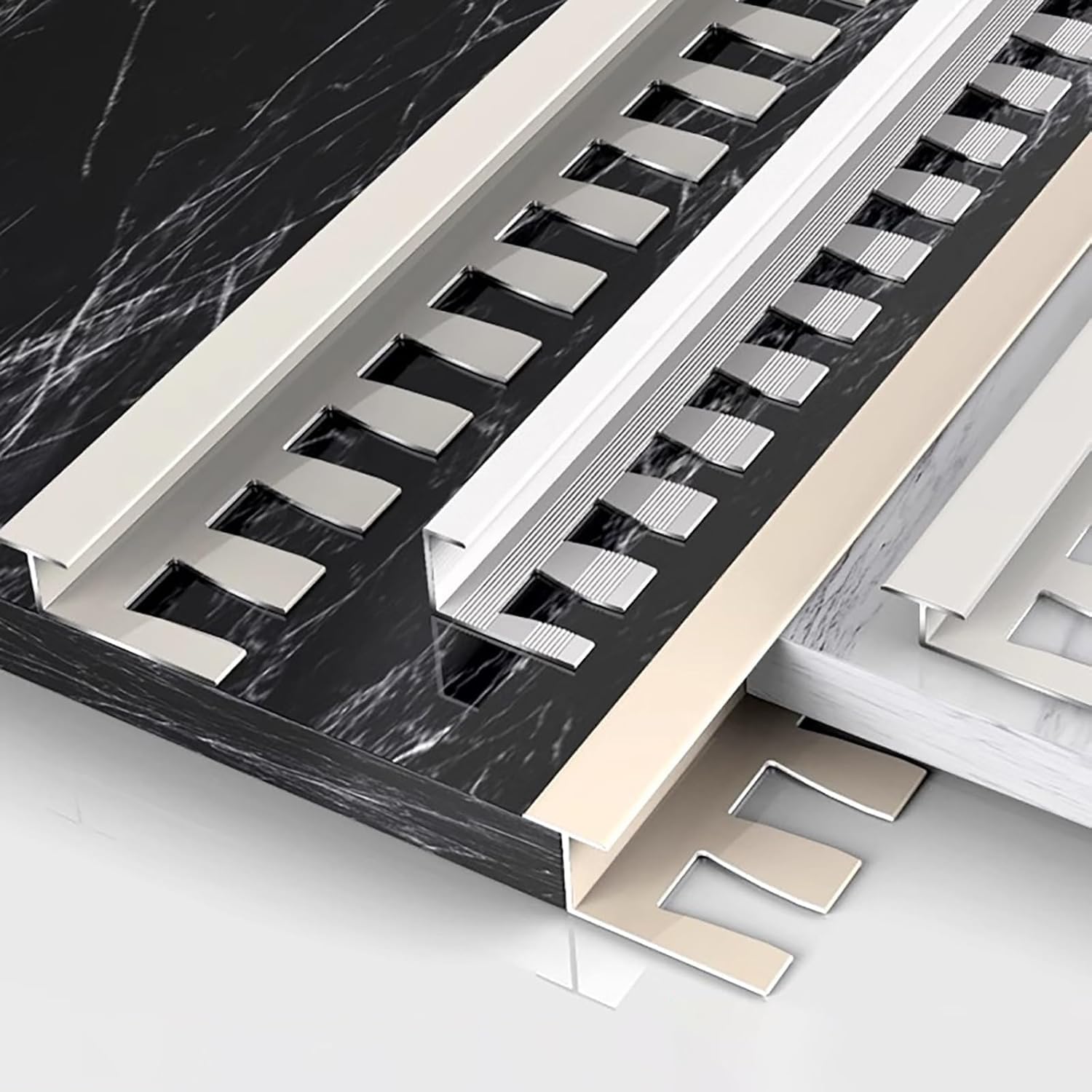 Perfil De Aluminio Flexible En Forma De T De 135 Cm (2 Piezas), Perfil De Transición Y Borde Anodizado, Flexible para Diseños De Habitaciones Personalizado, Ziwu Grau, T-TYP_Hoch: 12MM