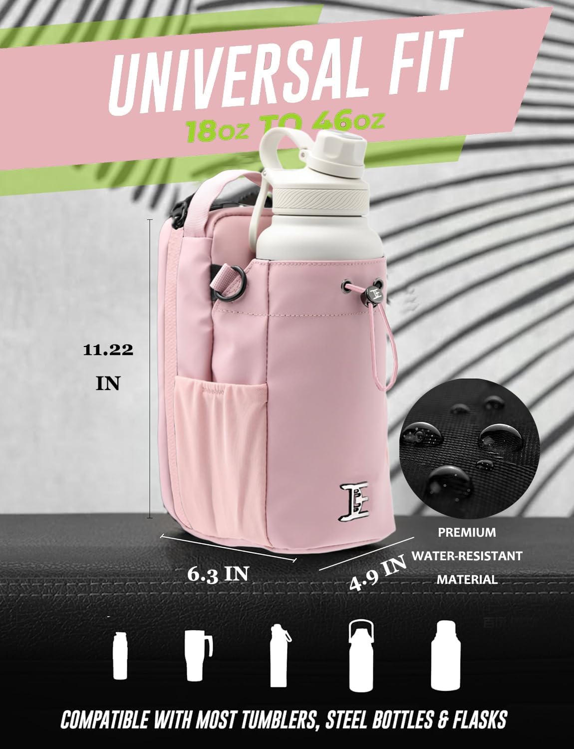 Ecoclasp Magnetic Gym Bag, Magnetic Water Bottle Bag for Men and Woman with Phone Pockects, Sports and Travel(Eco-friendly packaging)- Pink - Image 8