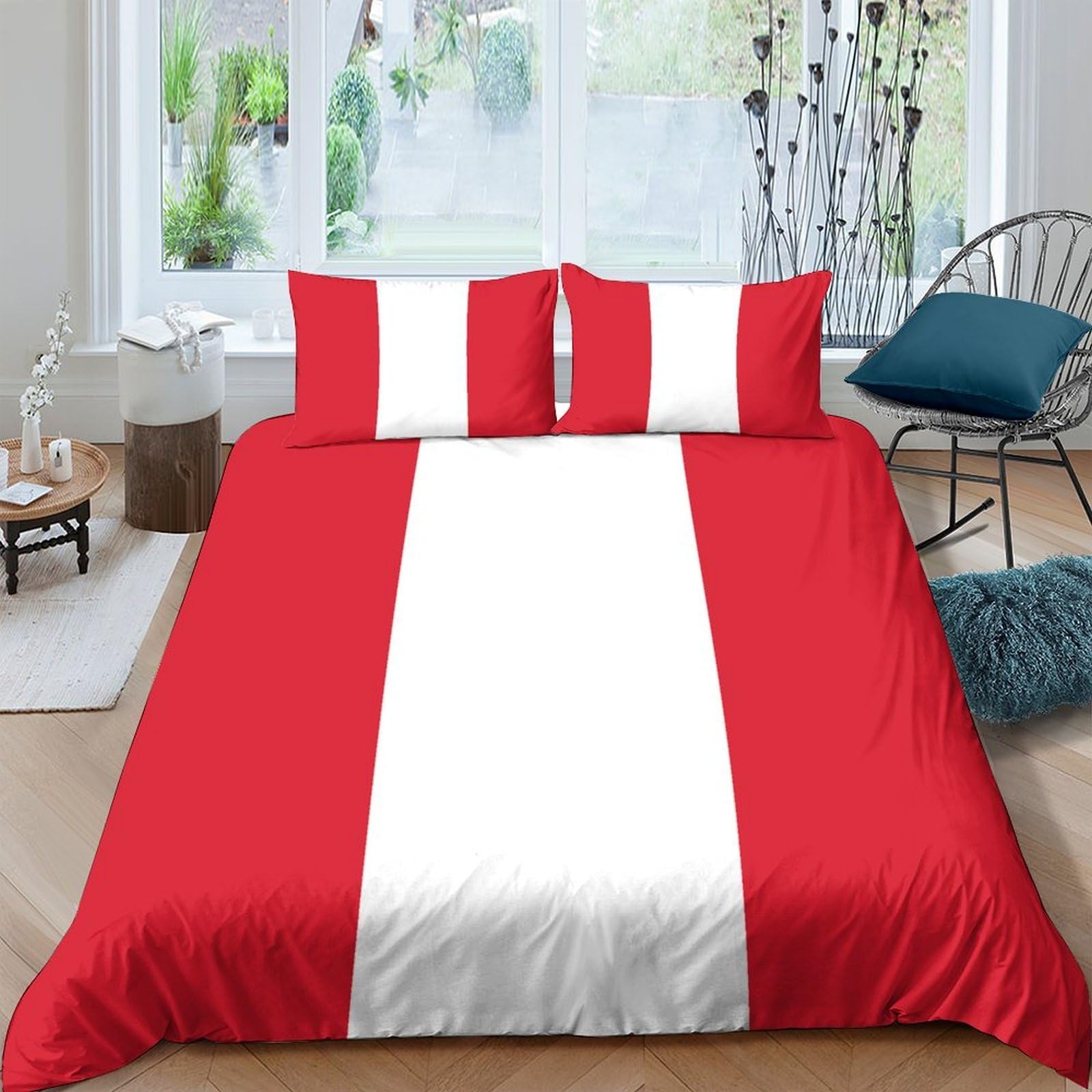 Housse de couette Pérou anti-plis en microfibre douce pour grand lit king