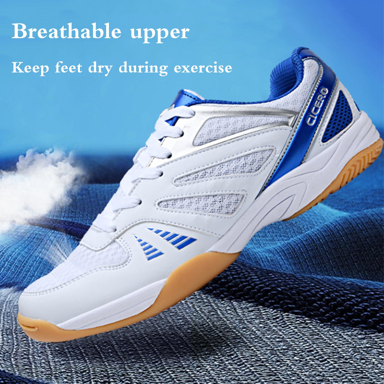Zapatillas De Tenis De Mesa Hombre,Zapatillas para Squash Hombre,Zapatos De BáDminton Unisex Adulto,Sin Olor Peculiar,CóModos,Indicado para Paseos Diarios,Caminos O Plazas